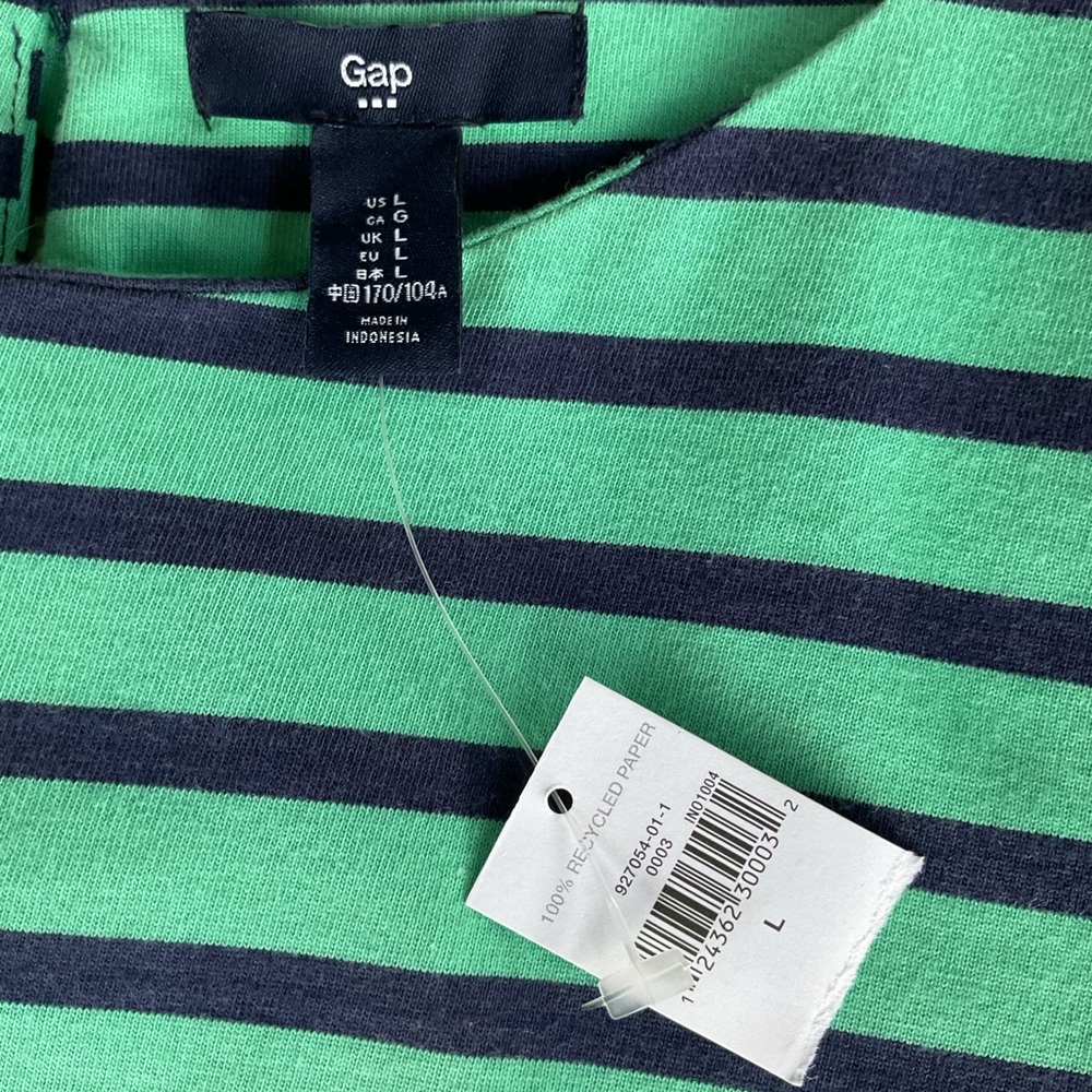 Gap Dress Blue Green Stripes Preppy Business Casual Academia Party consign Large - Picture 6 of 7